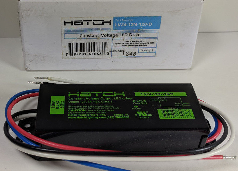 Hatch LV24-12N-120-D Constant Voltage LED Driver 12V 2A Class 2 L Series