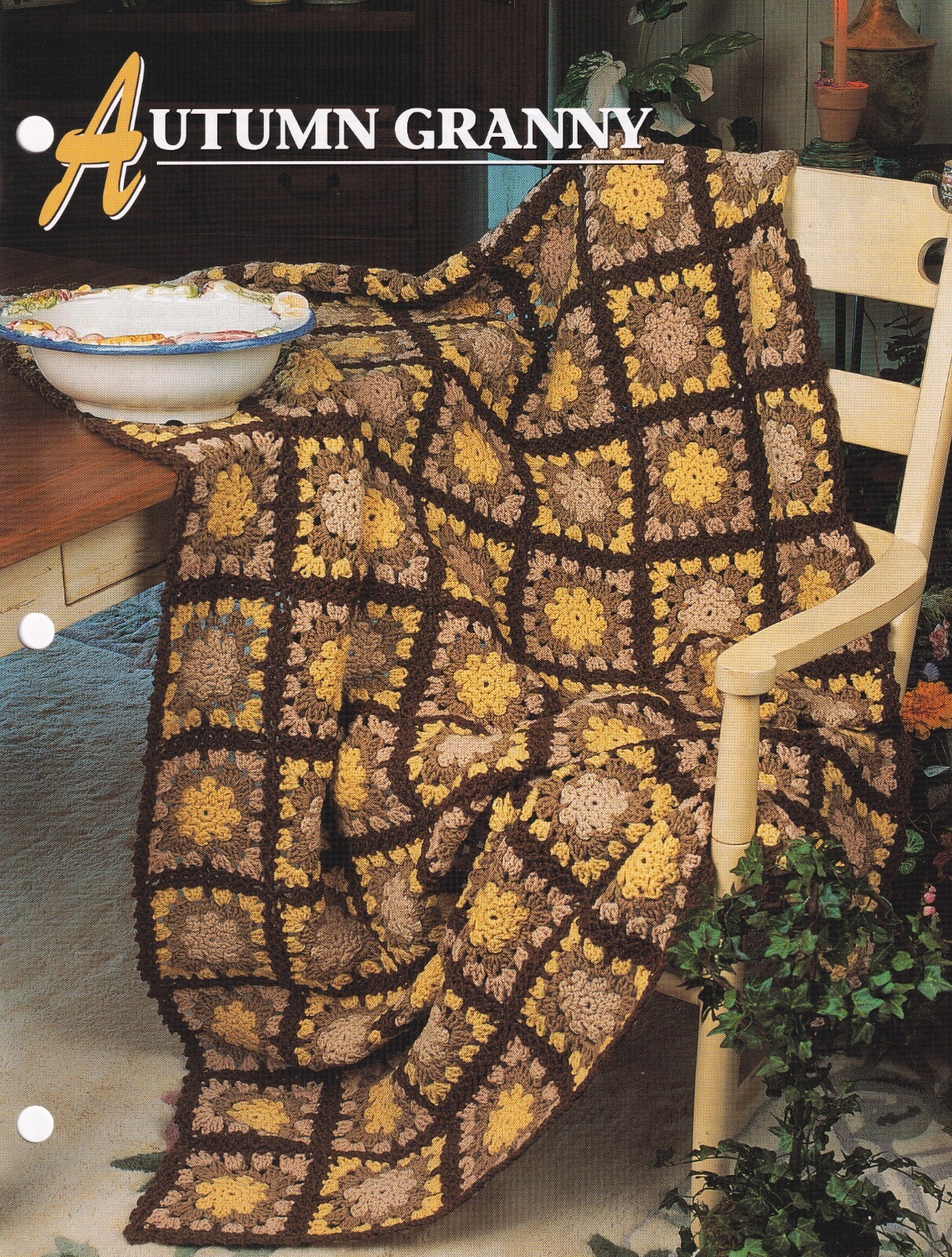 Annie's Crochet Afghan AUTUMN GRANNY Pattern Leaflet