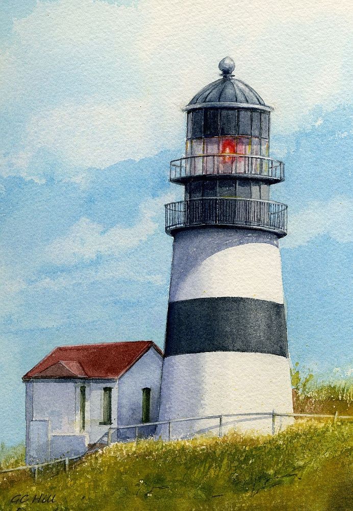 Cape Disappointment Lighthouse Columbia River Washington Watercolor Notecards