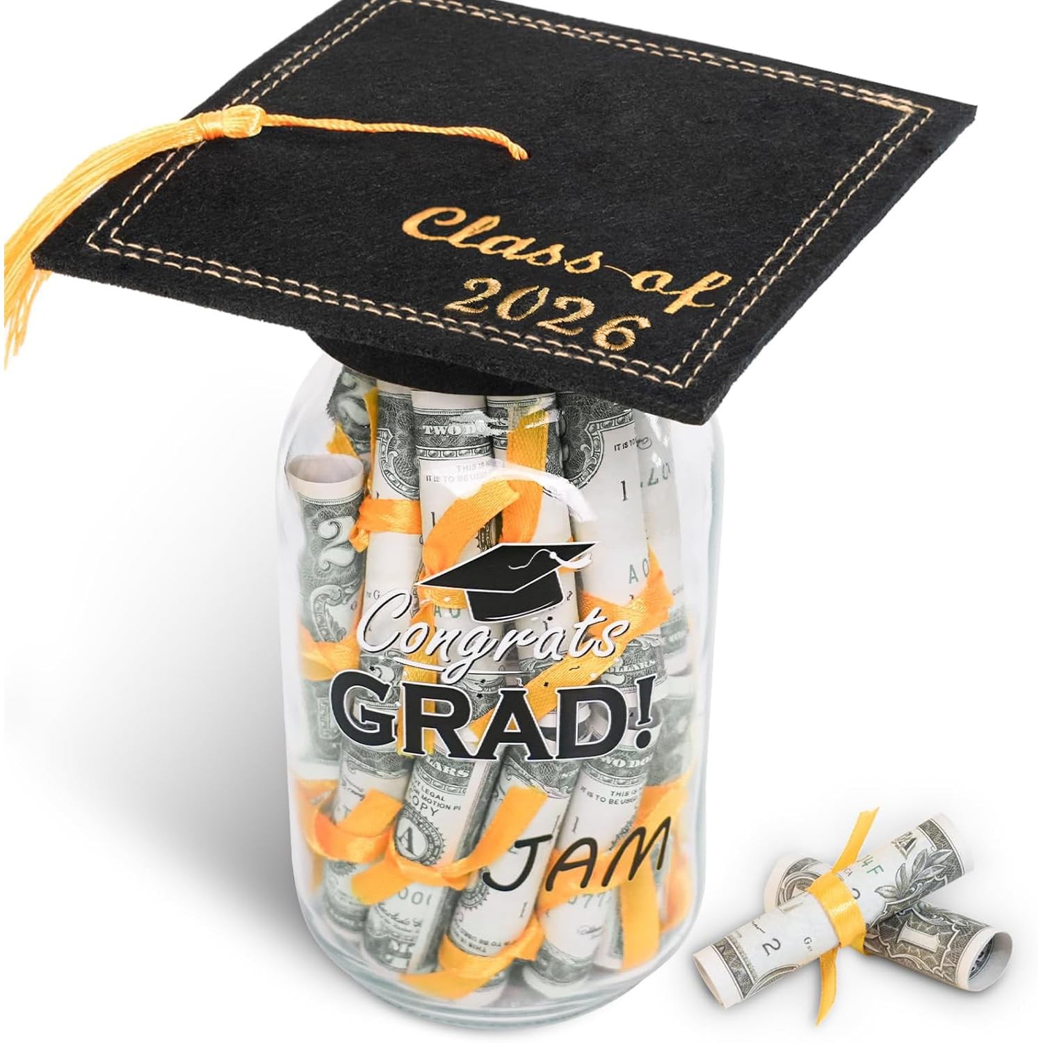 Personalized Class of 2026 Graduation Mason Jar Money Gift Centerpiece Decor Kit