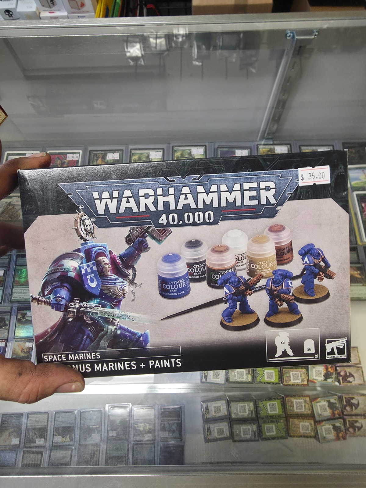 warhammer 40k marines and paint set