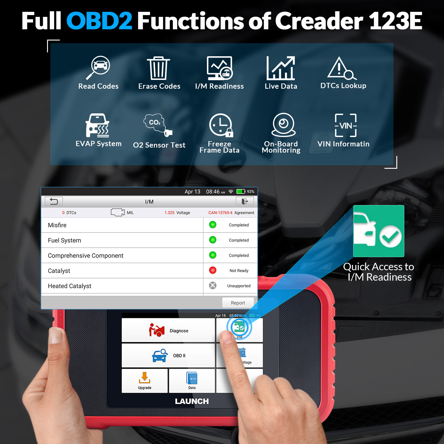 LAUNCH CRP123E OBD2 Scanner ABS SRS Code Reader Check Engine Car Diagnostic Tool