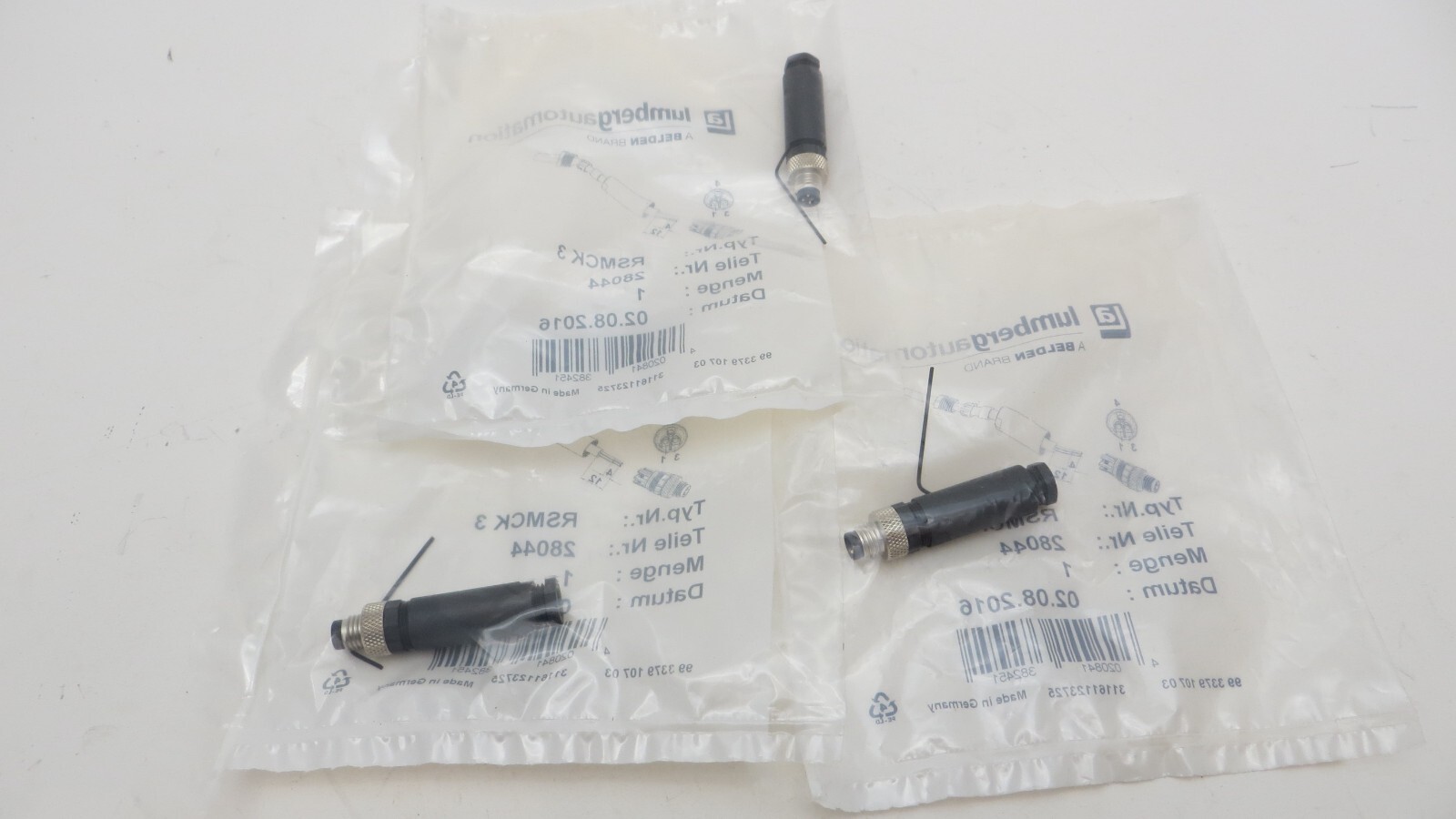 3 Pieces BELDEN 28044 RSMCK 3 CONNECTOR