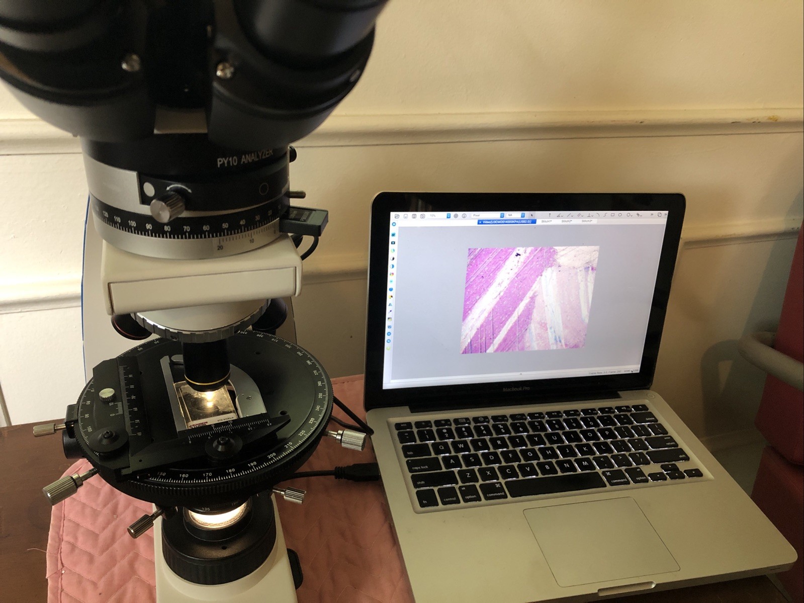 Simtrum Polarizing Microscope 203i Trinocular Camera/Bertrand/4-10-40-60 Extras!