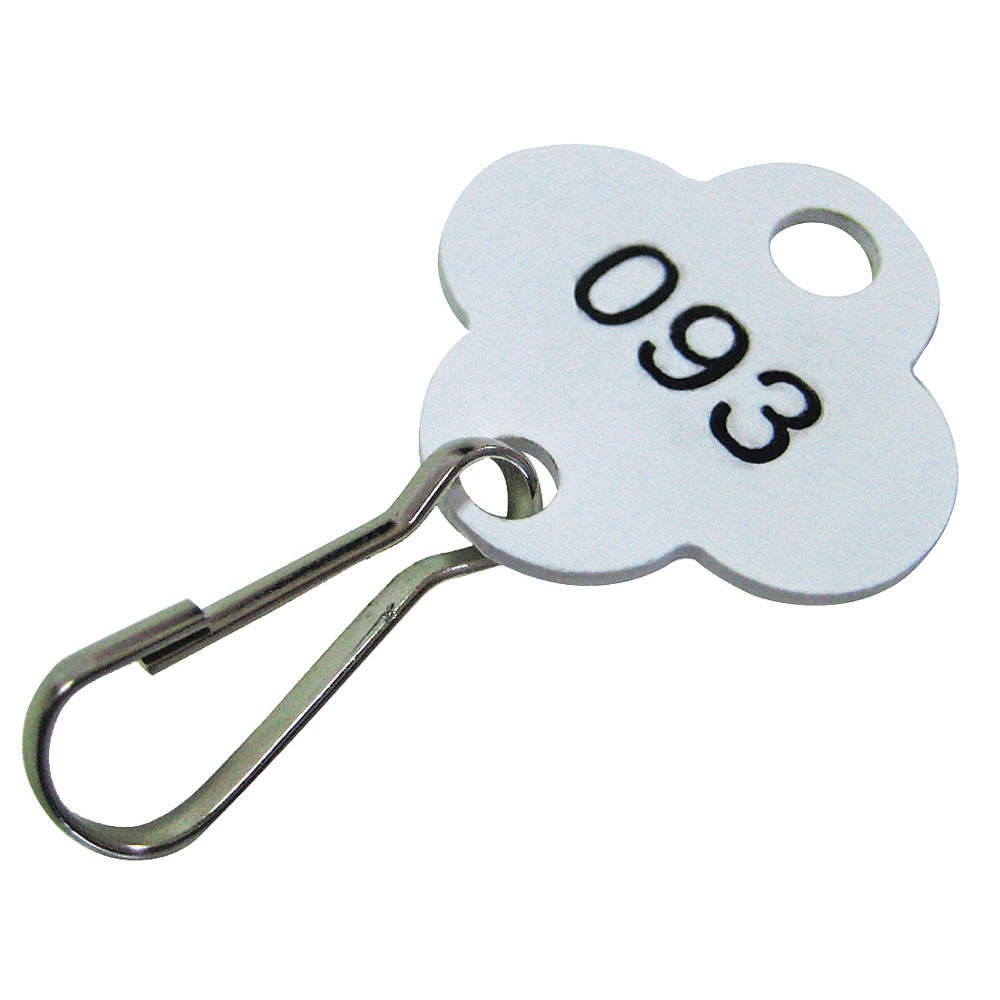 GRAINGER APPROVED 33J880 Key Tag,Shamrock,White,PK100 33J880