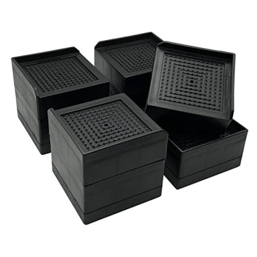 Bed Risers, Furniture Risers 3 inch, Heavy Duty Raise Blocks for Bed Black