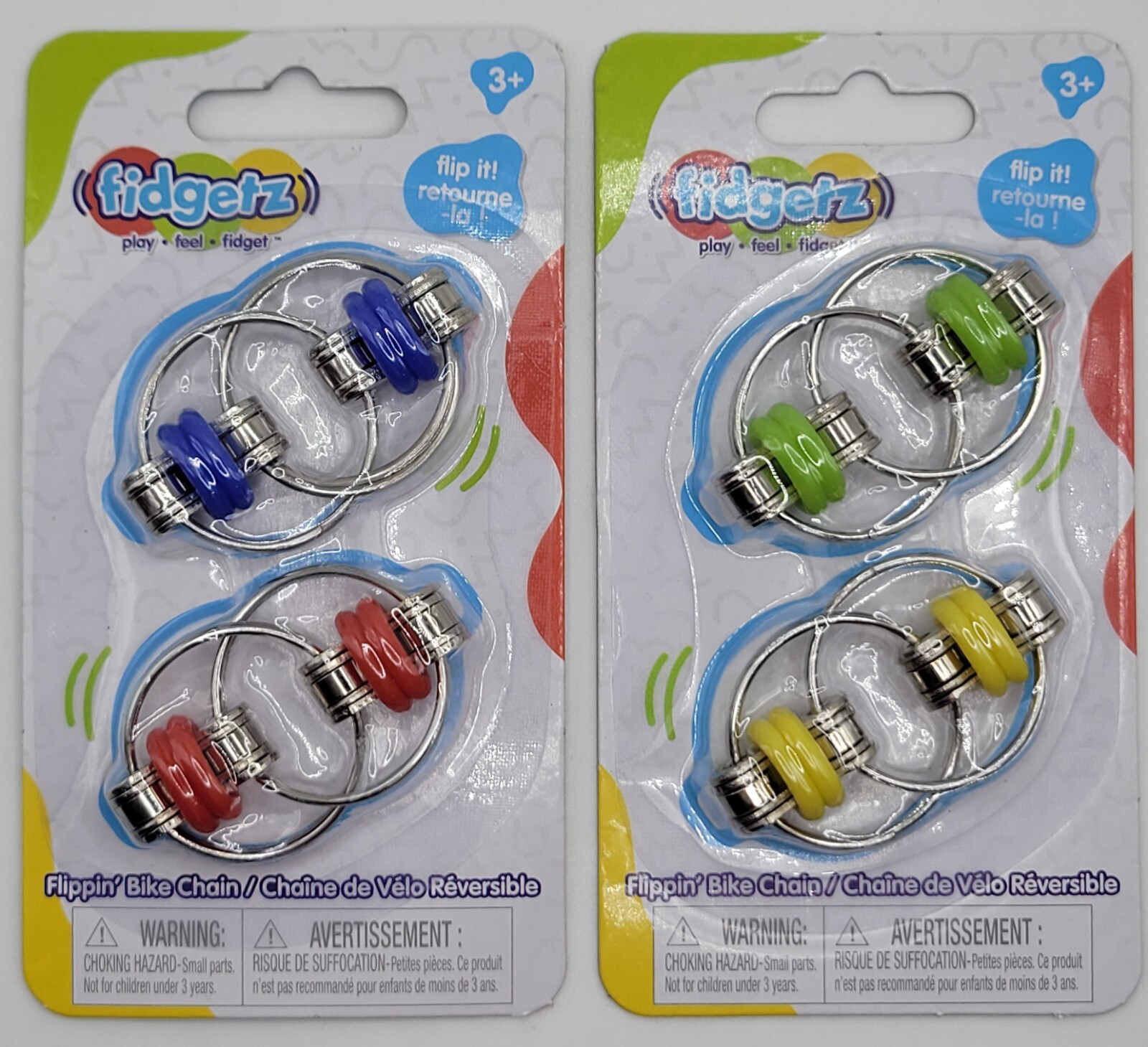 Full Case of 36 QTY w/PDQ Just Play Fidgetz Flippin' Bike Chain Sensory Toy