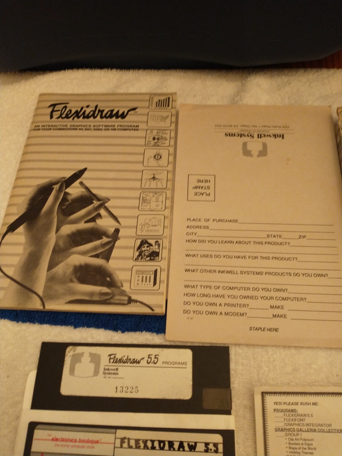 Flexidraw 5.5 1987 Commodore 64/128 Computer Inkwell Software Disk COMPLETE