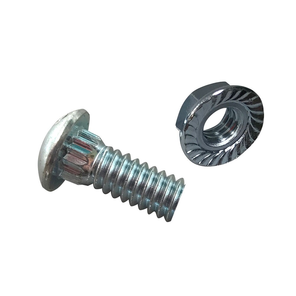 Garage Door Track Bolts And Serrated Flange Nuts (1/4-20) QTY 10 Each