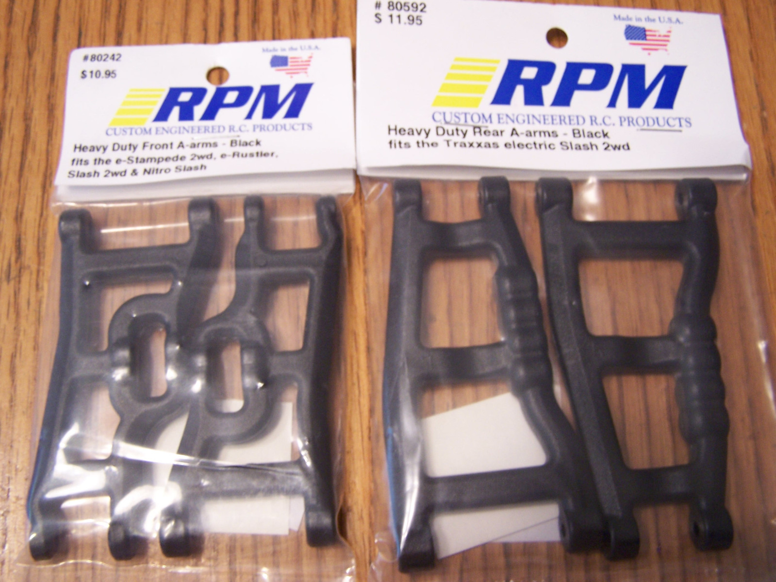 RPM 80242 Front & 80592 Rear Black A-Arms 1/10 Traxxas Slash 2wd VXL XL-5 Raptor