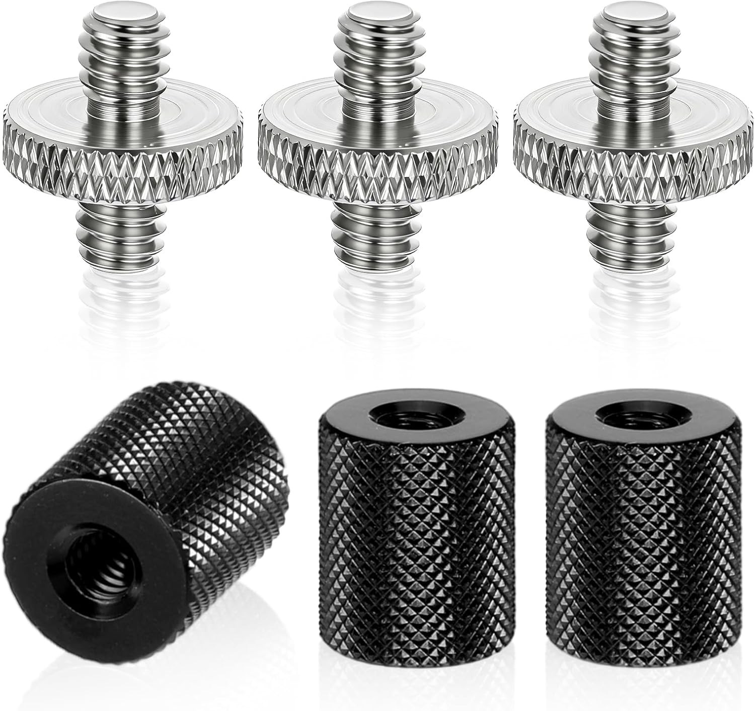 Tripod Screw Adapter 6 Pack 1/4 Female to Female Camera Cage Mount for Light Sta