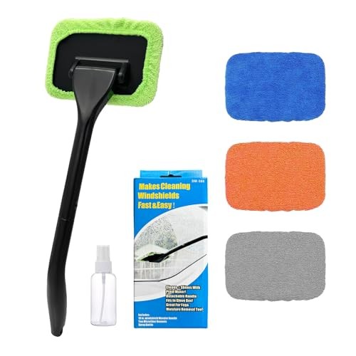 Car Windshield Cleaning Tool, Microfiber Window Cleaner with 4 Washable and