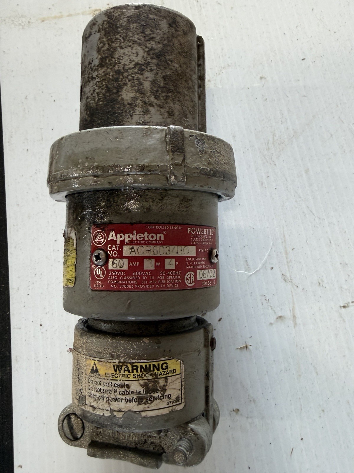 Appleton Powertite Plug Connector – Heavy Duty Industrial Hazardous LocationUsed