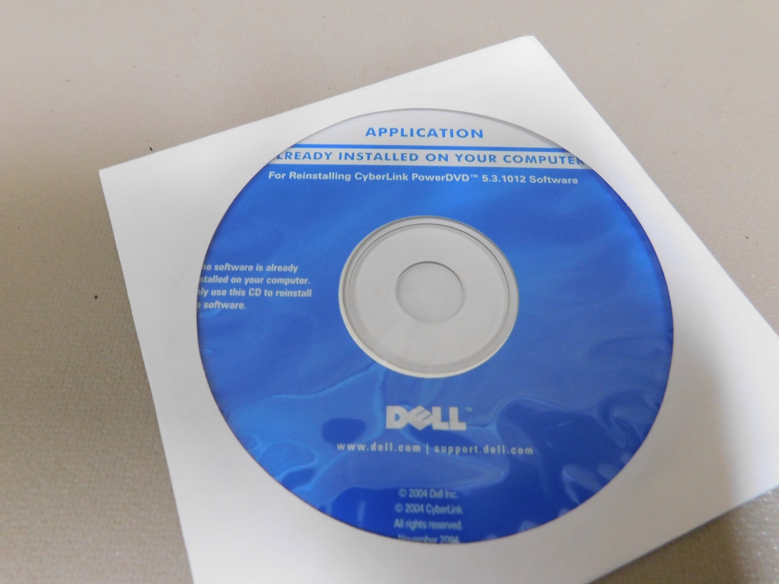 OEM Dell CyberLink PowerDVD 5.3.1012 Reinstallation Software Disc CD New Sealed