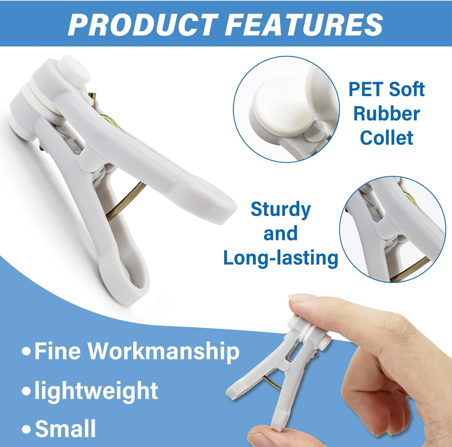 Clothes Pins, Plastic Laundry Clips Non-Slip Clothes Clips with Strong Clamping