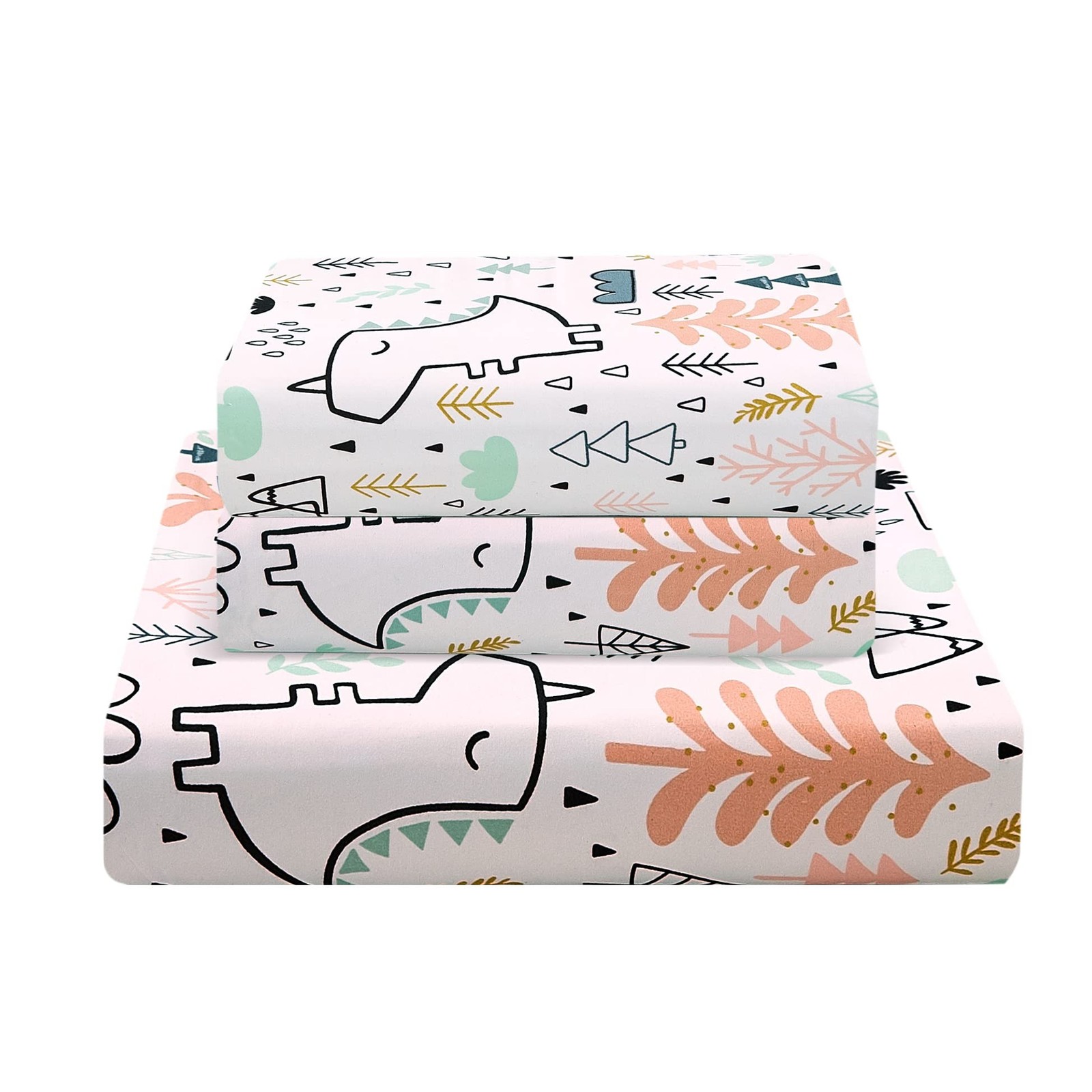 JSD Unicorn Tree Kids Sheet Set Twin Size, 3 Piece Printed Microfiber Bed She...