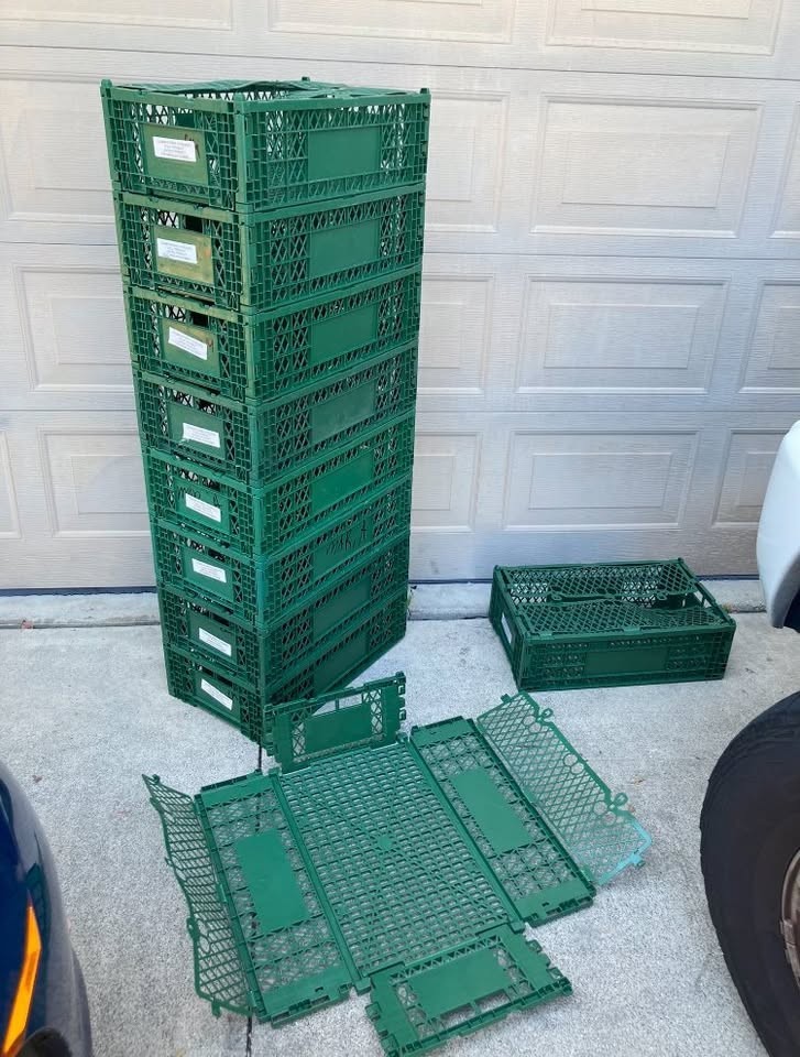 12 Stackable Collapsible Crates Heavy Duty Storage Baskets Foldable with Covers