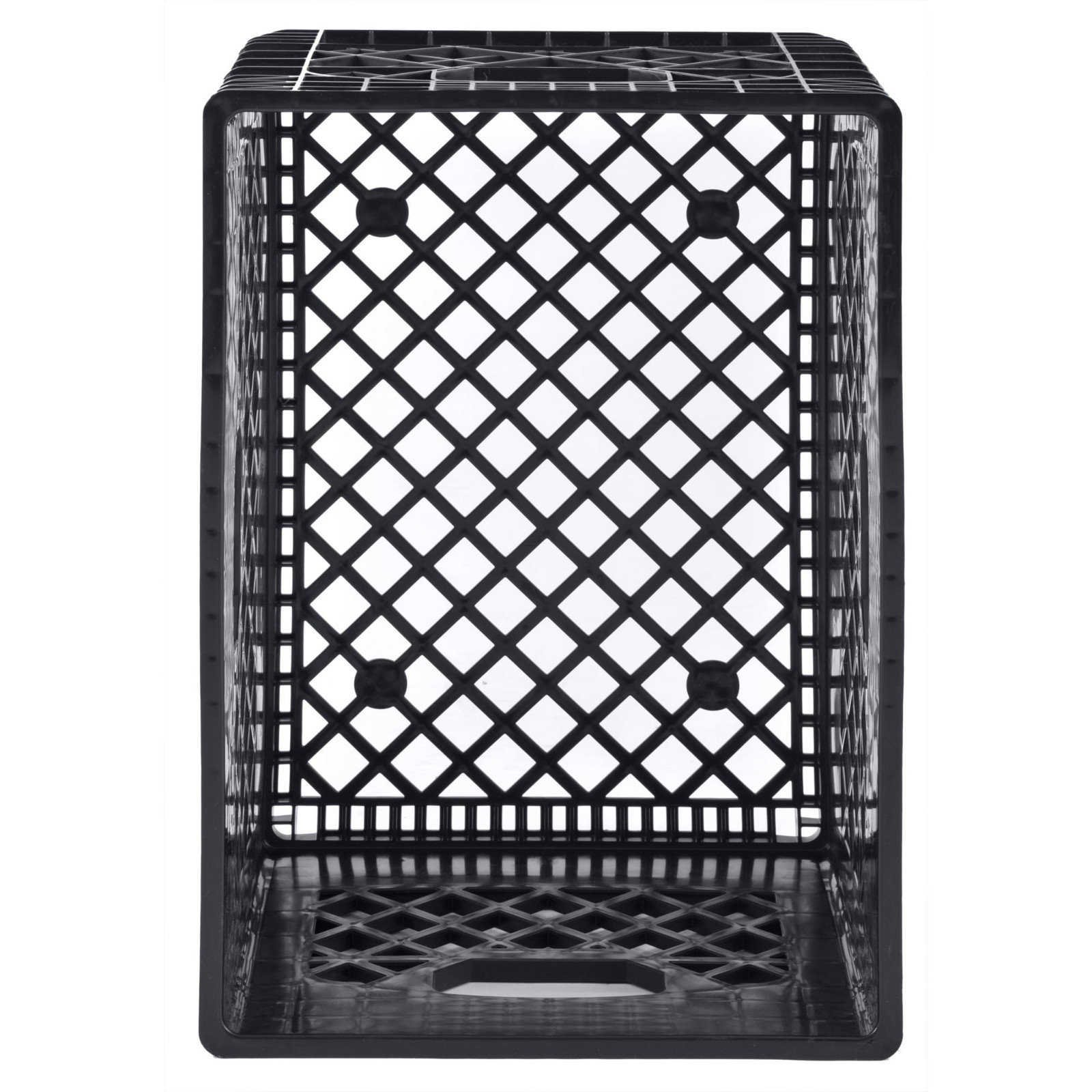 PLASTIC Milk Crate Heavy Duty Storage Bin Stackable 24QT Black
