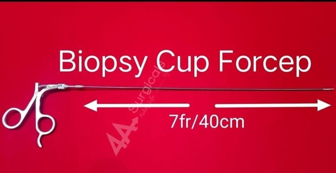 4A NEW FLEXIBLE BIOPSY CUP FORCEP 7 Fr/40cm  + Free Set of 5 Damroo Washer