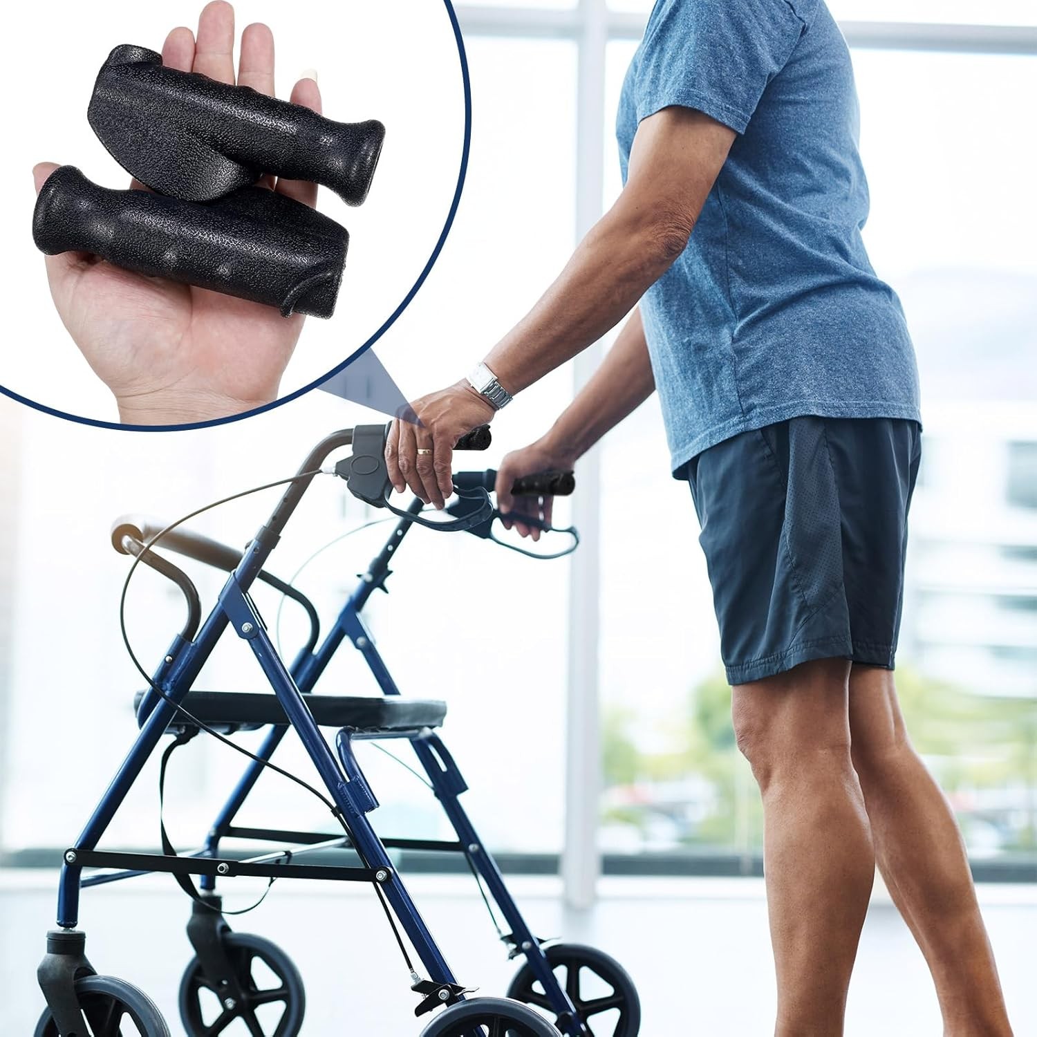 2 Pair Universal Rollator Hand Grip Replacement Parts for and black