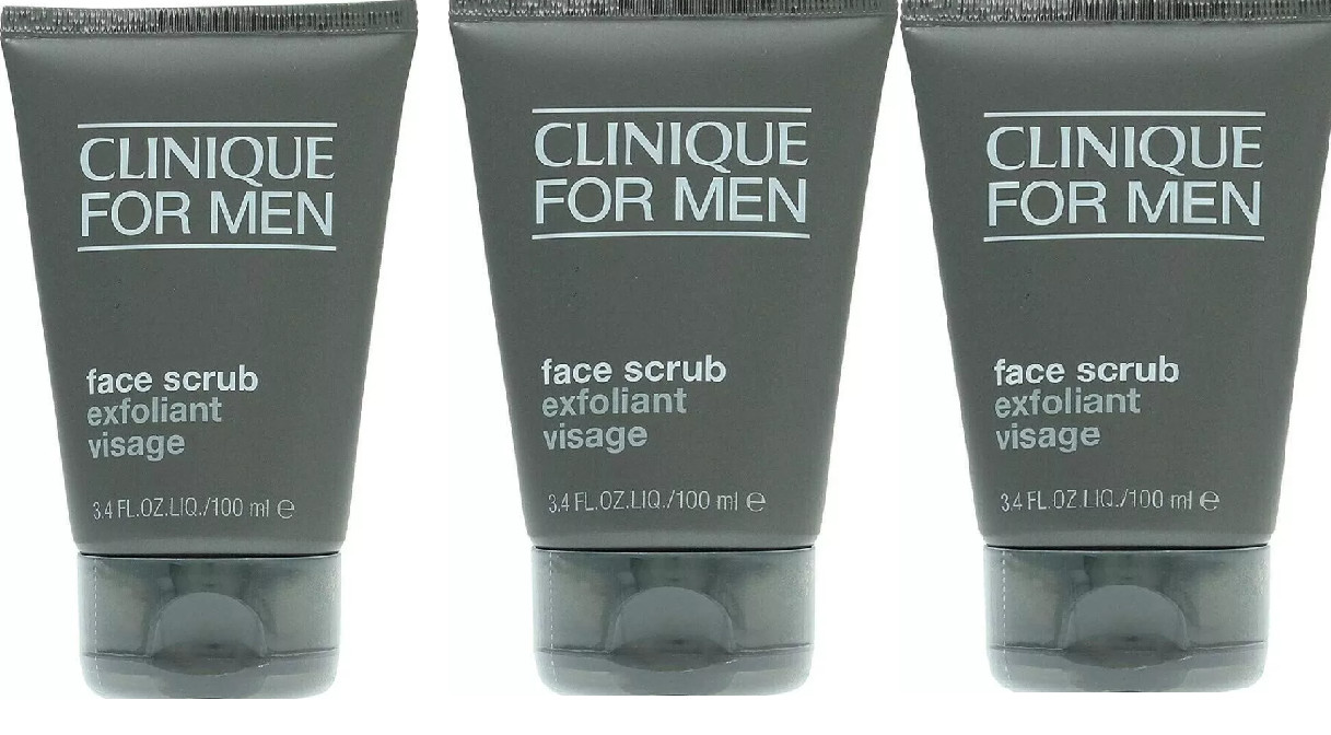 3 Clinique for Men Face Scrub Exfoliant Visage 3.4oz/100ml Full Size each NEW