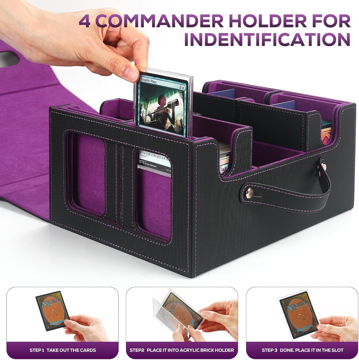 Trading Card Storage Box for MTG, MTG Commander Deck Box，Multi-Purpose Deck Case