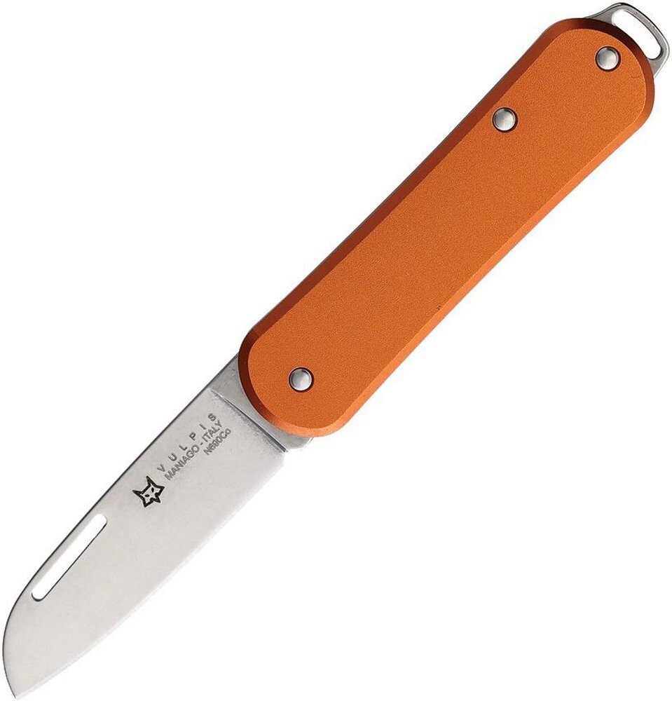 Fox Vulpis Pocket Knife N690 Steel Blade Orange Aluminum Handle - FX-VP108-OR