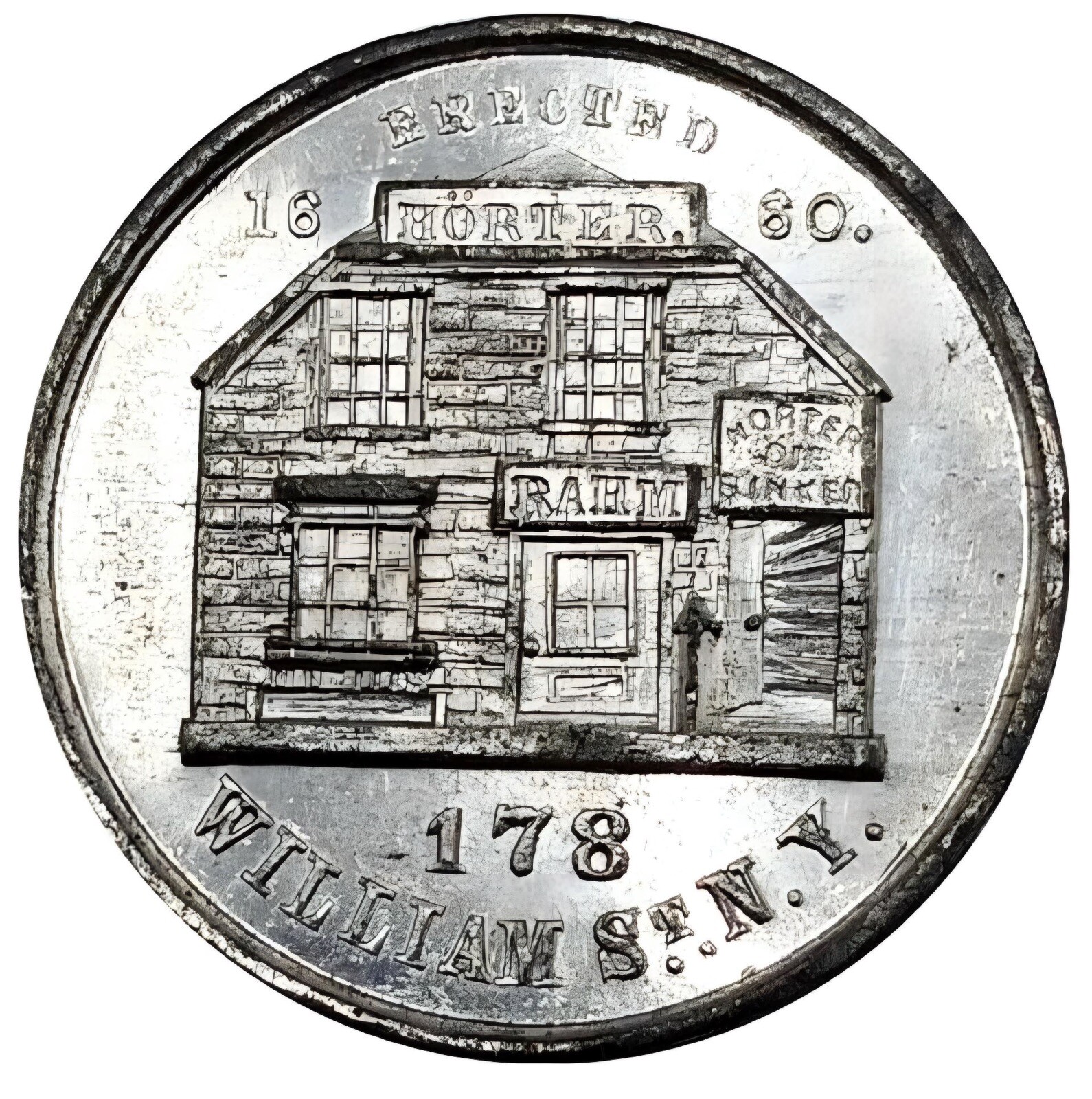 (1858) New York City NY 653wm Louis Rahm Engraver Merchant Token