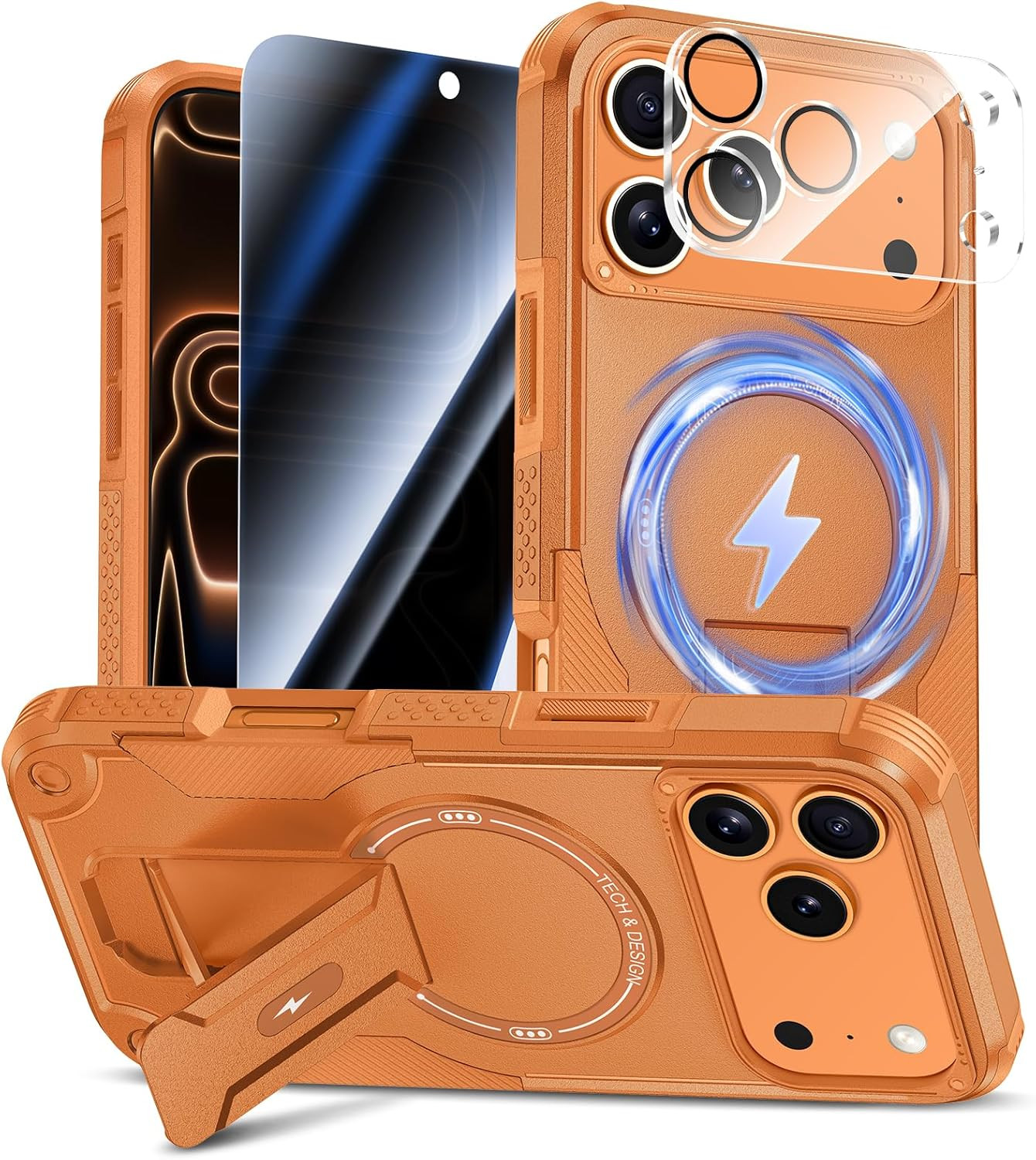For Iphone 17 Pro Max Case with Privacy Tempered Glass Screen Protector & Camera
