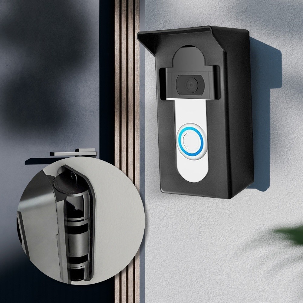 Compatible Adjustable Video Doorbell Bracket Fits Most Models Black Plastic