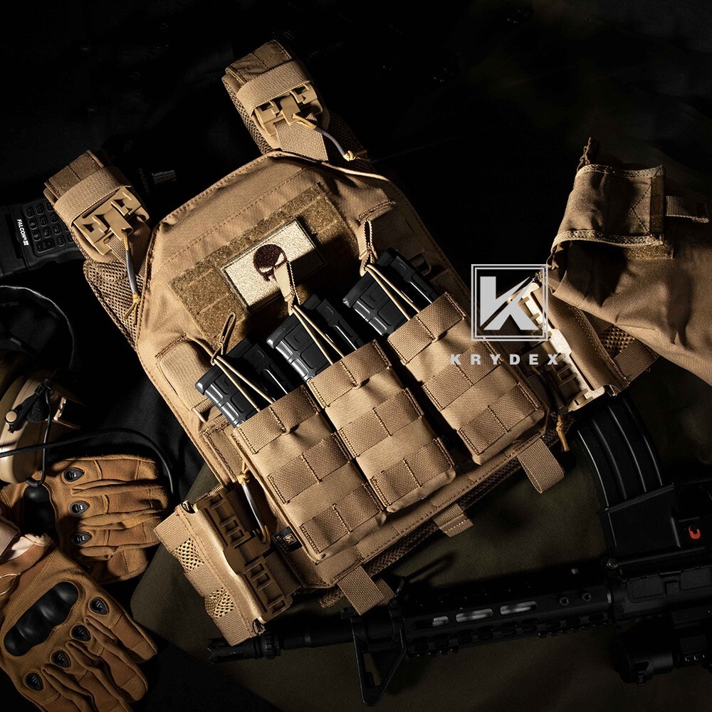 KRYDEX Tactical Plate Carrier Quick Release MOLLE Panel with Clip Ranger Green