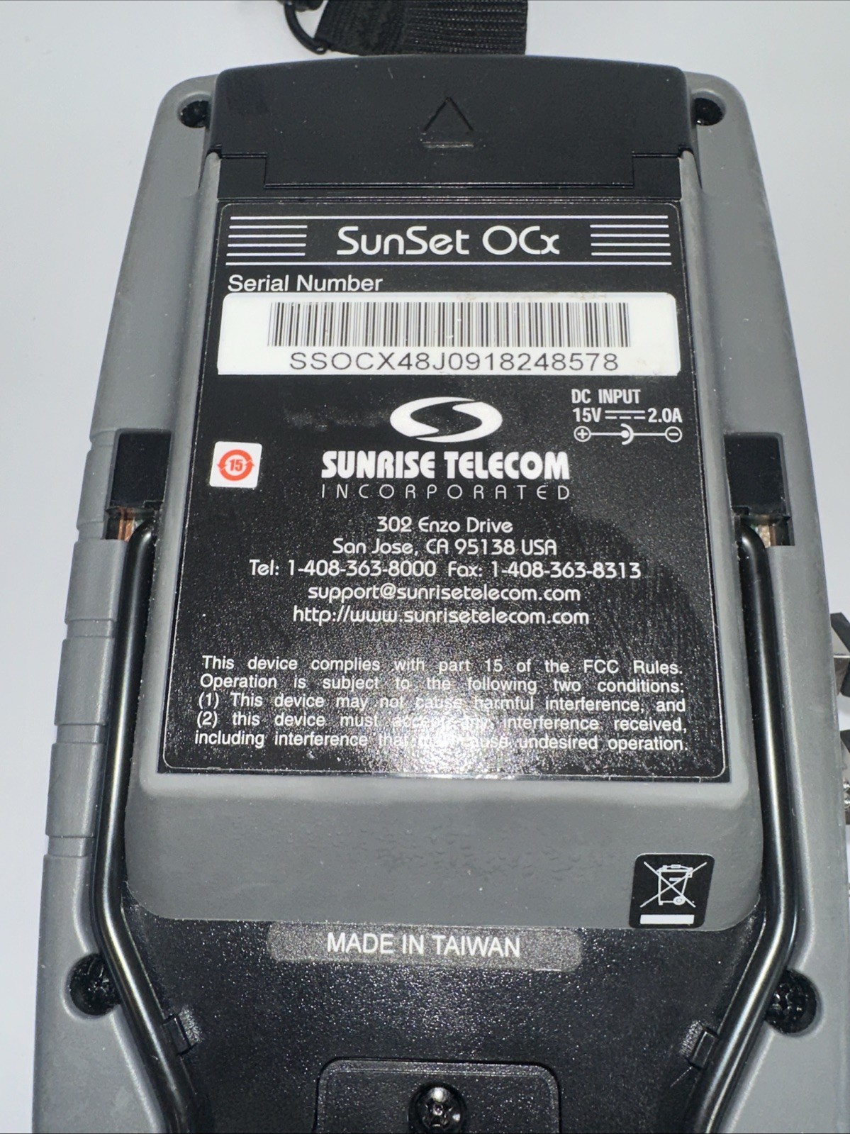 Sunrise Telecom SunSet OCx Network Tester w/ Power Supply