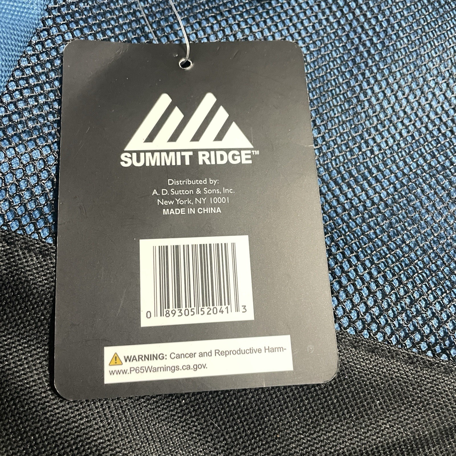 Summit Ridge Blue Black Back Pack 18x15 NWT