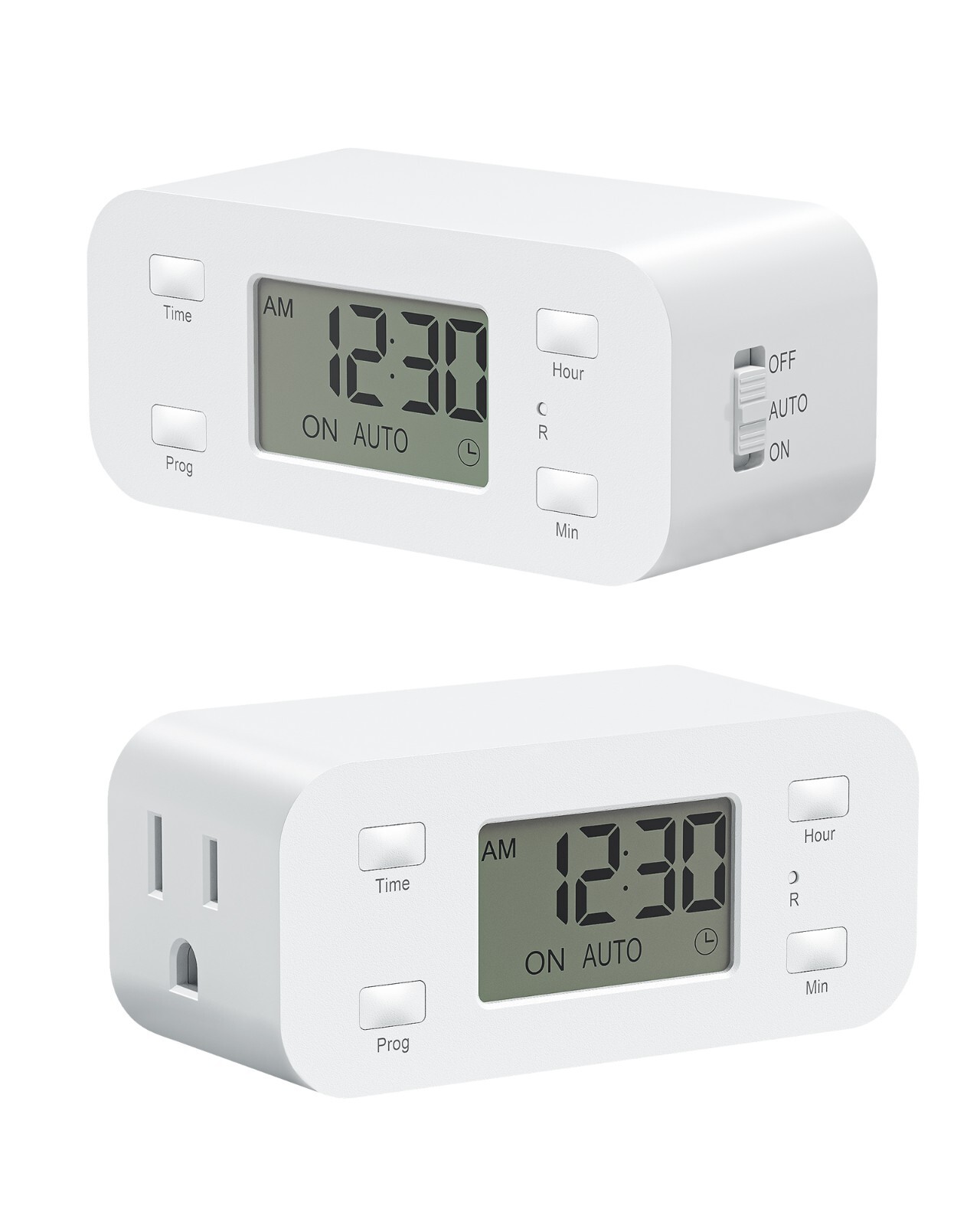 DEWENWILS 24 Hour Programmable Digital Timer Outlet, 2 Pack 3 Prong, 1/2 HP