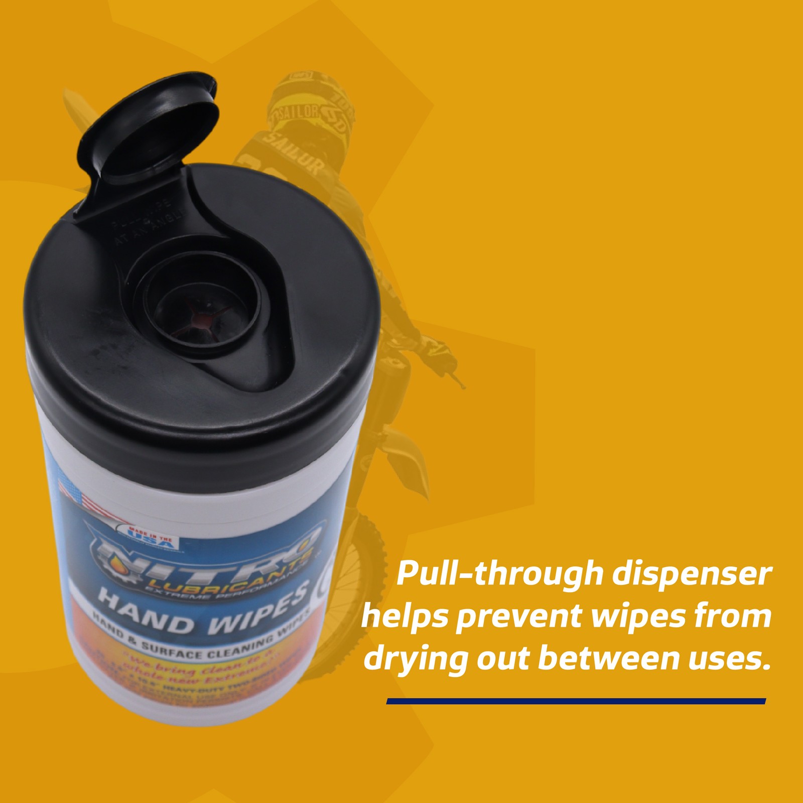 Nitro Lubricants Hand & Surface Cleaning Wipes – Heavy Duty, 25 Count (2-Pack)