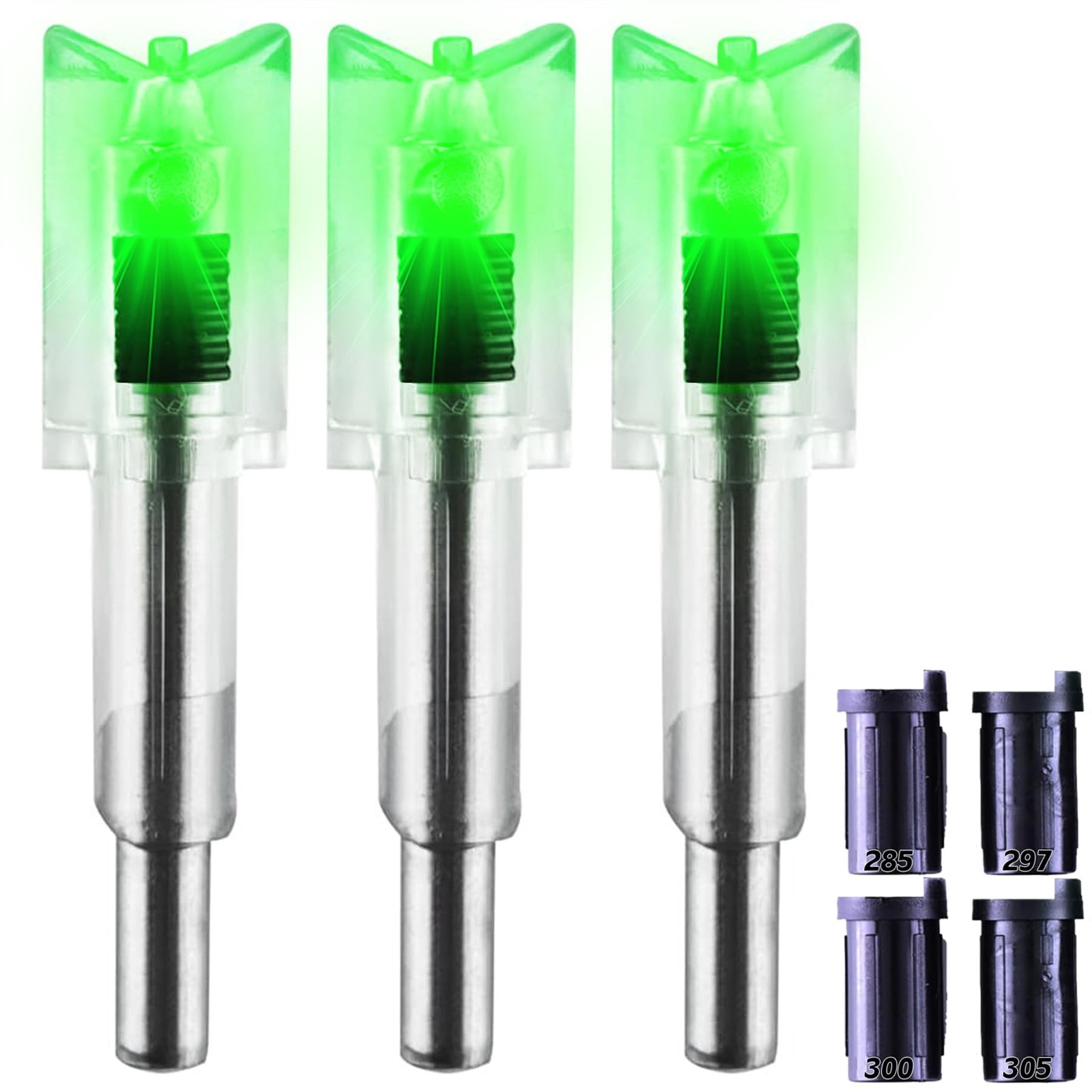 6/3 Pack Lighted Nocks for Crossbow Bolts with .285”/.297”/.300̶