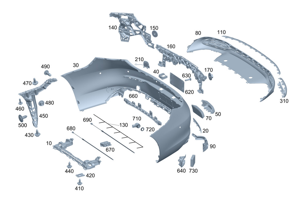 Genuine Mercedes-Benz Bumper Holder 236-885-25-00