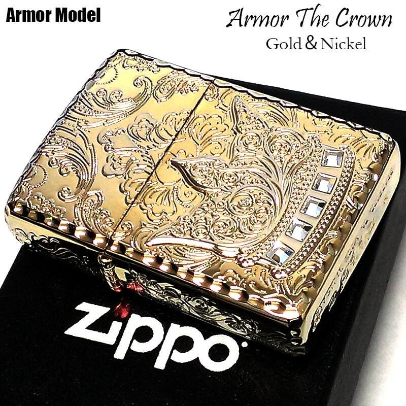 ZIPPO lighter Armor limited edition Zippo crown gold 5 sided processing Swarovsk