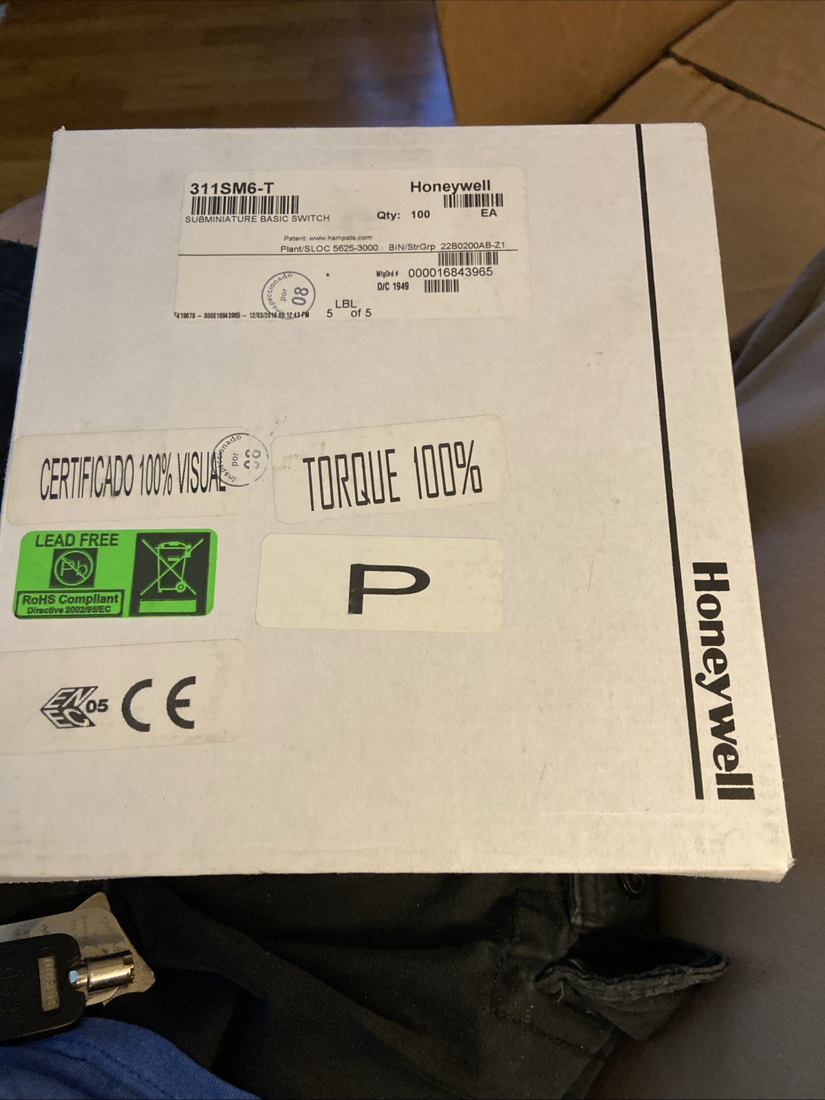 311sm6-t Subminiature Basic Switch Honeywell Qty 100