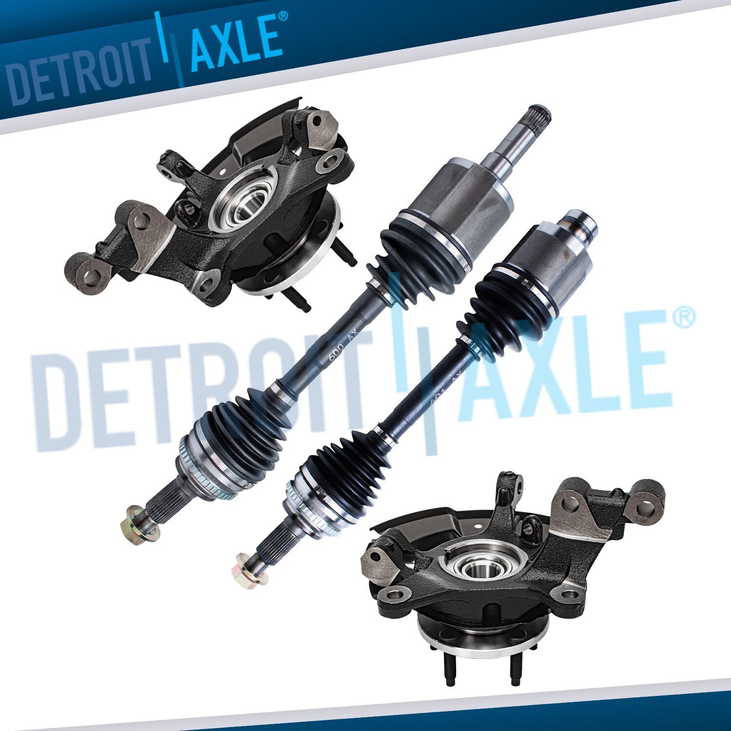 FWD Front Steering Knuckles Wheel Hubs CV Axle Shafts for 2011 - 2014 Ford Edge
