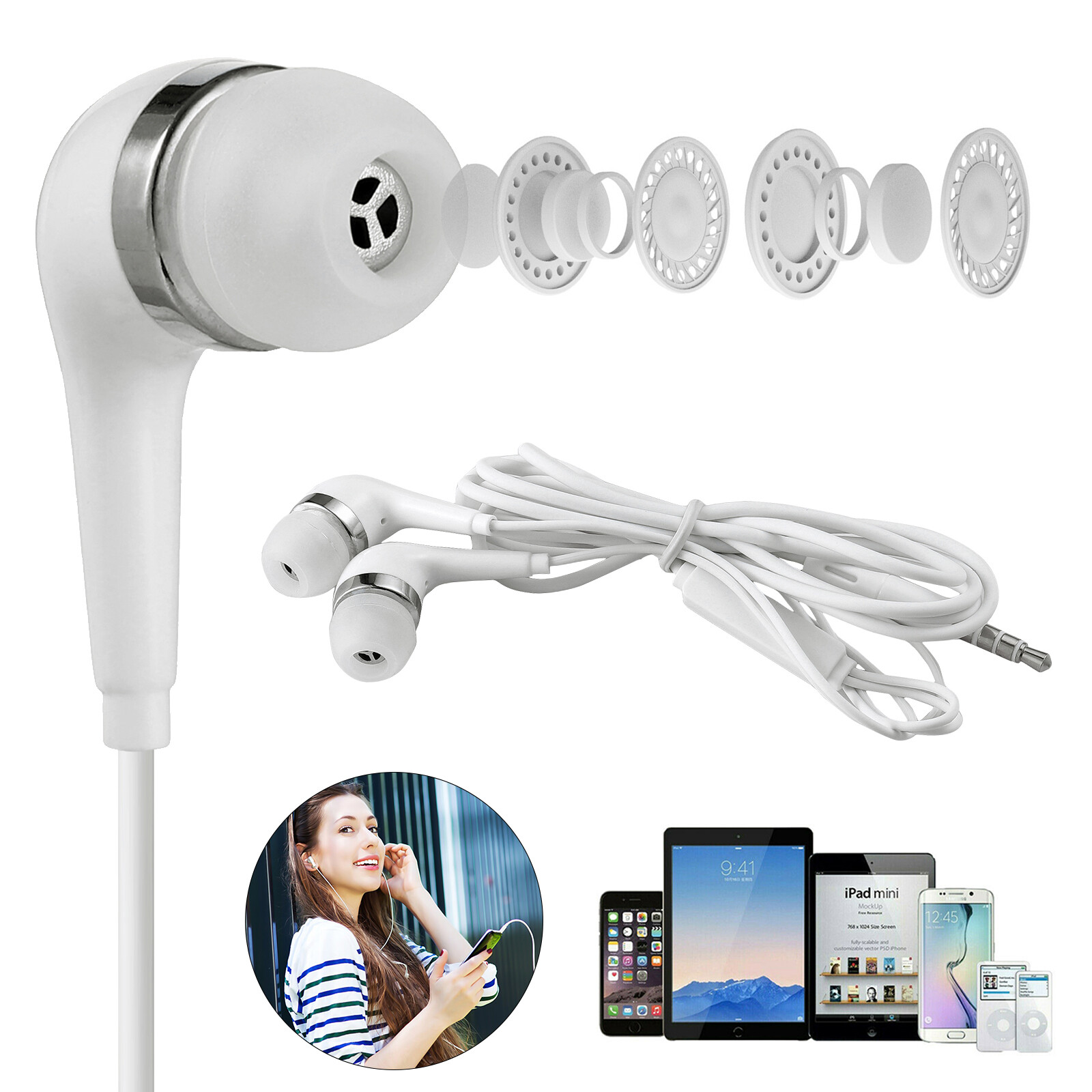 10X Single Button Universal Headphone Control Key Replacement Accessory Headset