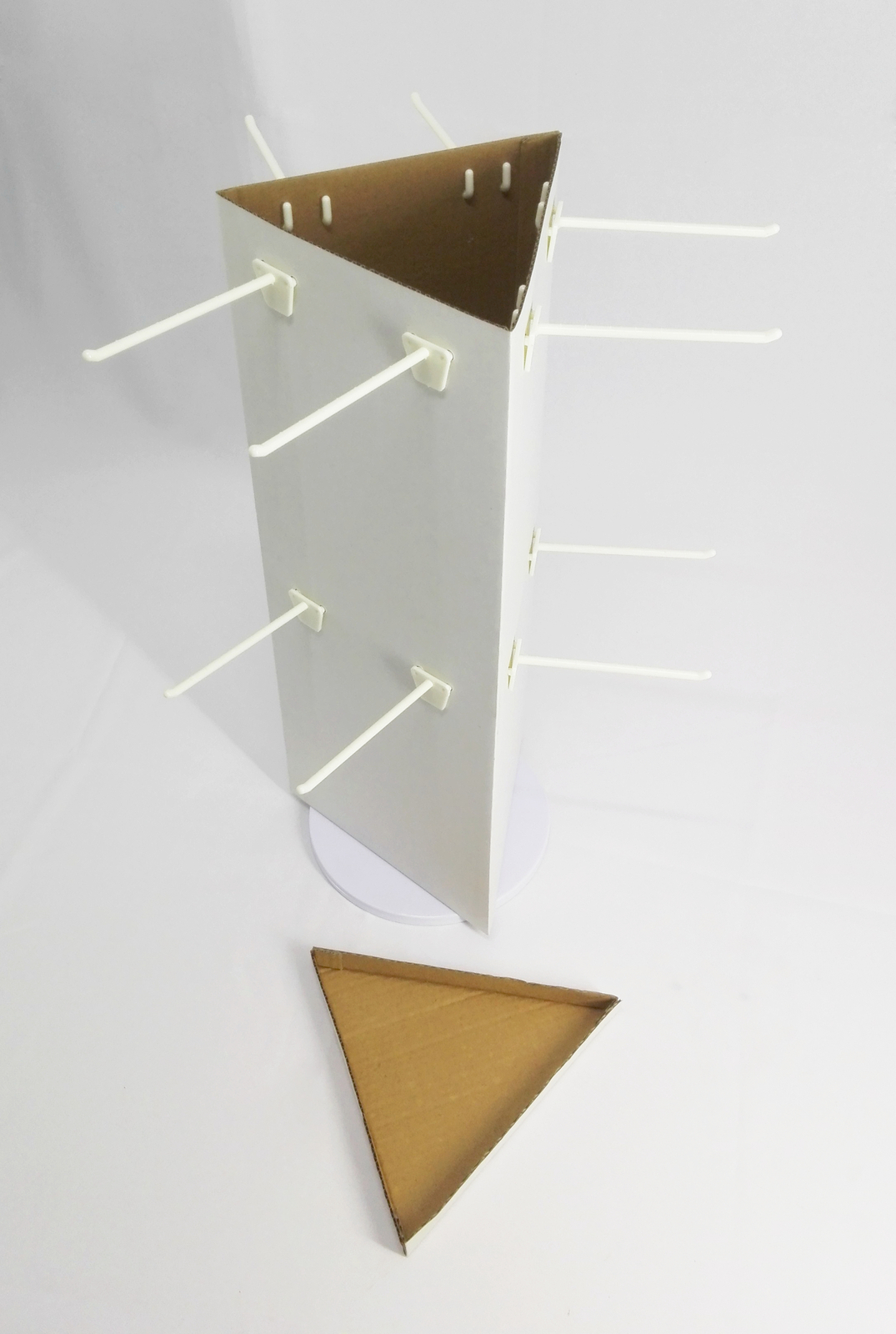 Corrugated Cardboard Socks Display Rotating Peg Hook Display Coutertop Display