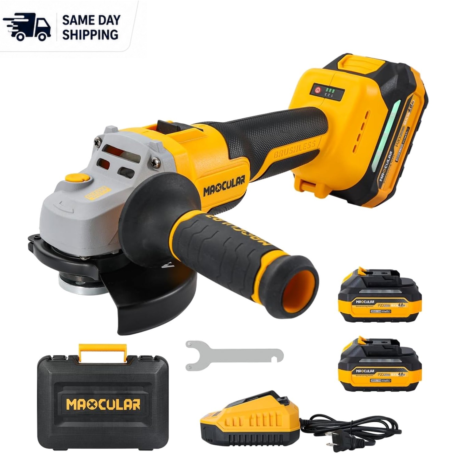 Versatile Cordless Grinder Tool with 3 Speeds and 2x4.0 AH Batteries Included