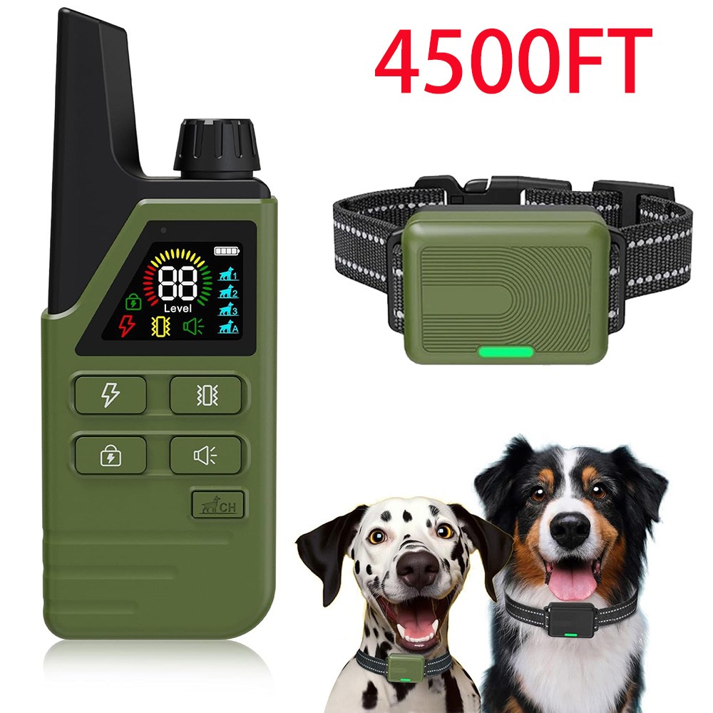 4500 FT PET Dog Training Collar Rechargeable Remote Shock Pet Waterproof Trainer