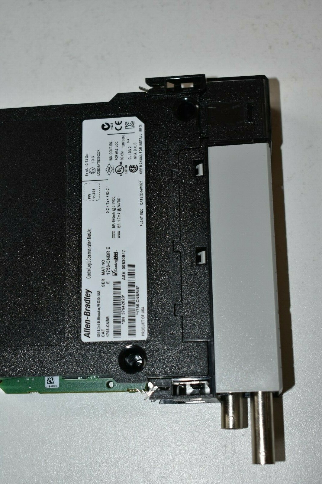 1756-CNBR ALLEN-BRADLEY CONTROL NET COMMUNICATION BRIDGE MODULE SER E 2014