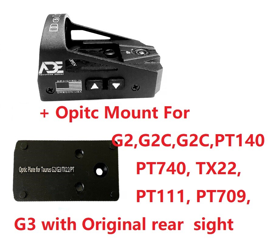 ADE RD3-012 Delta Red Dot+Optic Mount Plate For Taurus PT709 SLIM,PT740,G3 Pisto