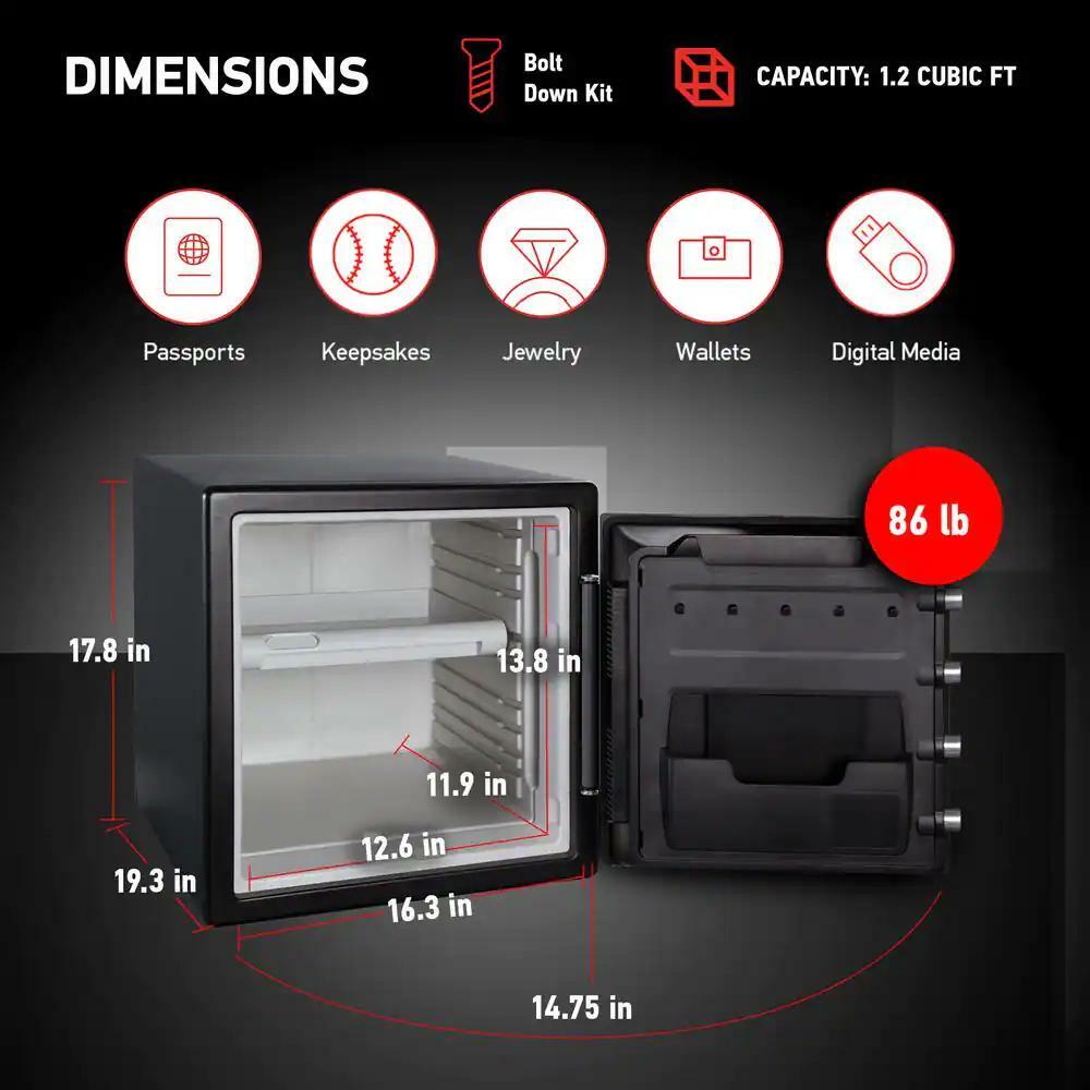 SentrySafe Steel Safe Digital Combination Lock Fireproof/Waterproof 1.2 cu. ft.