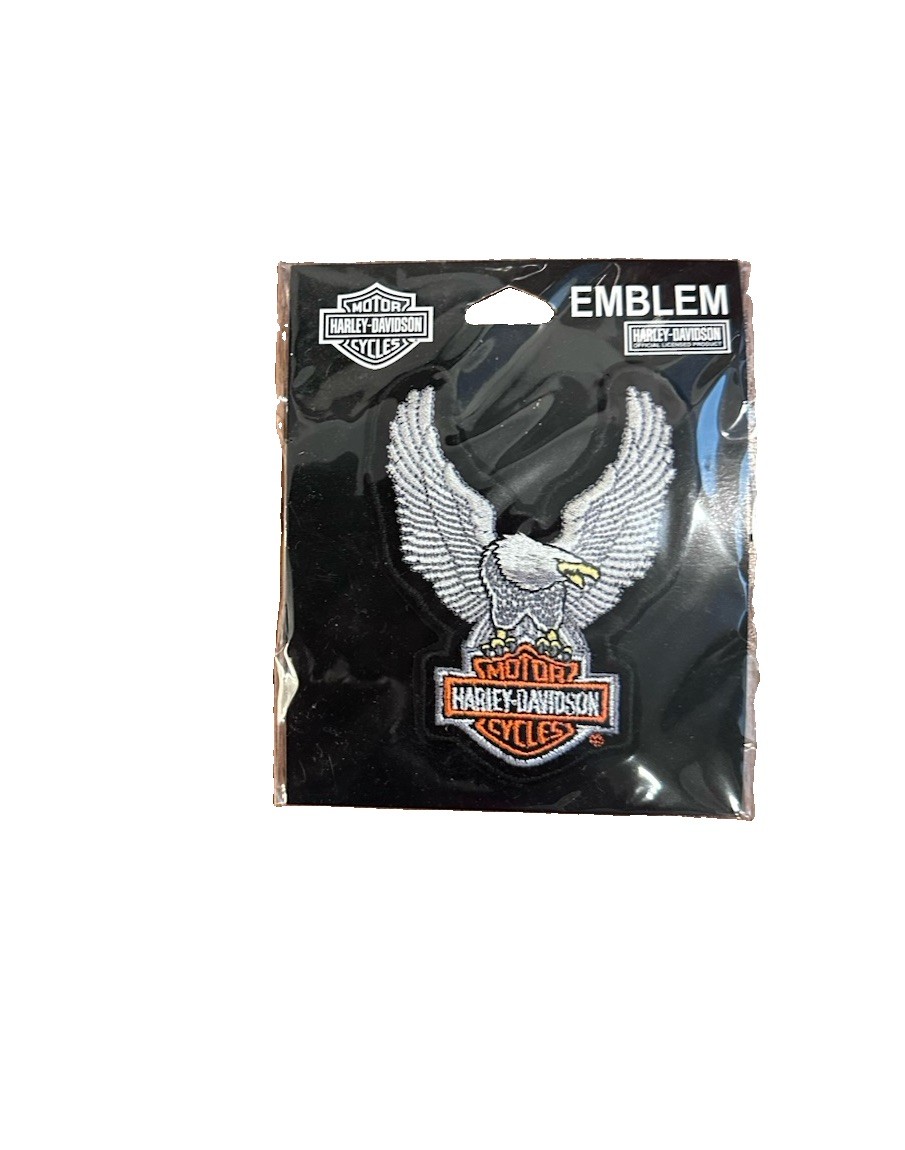 NIP Emblem Harley DavidsonUpwing Eagle Silver Davidson Motor Cycles Sew On Patch