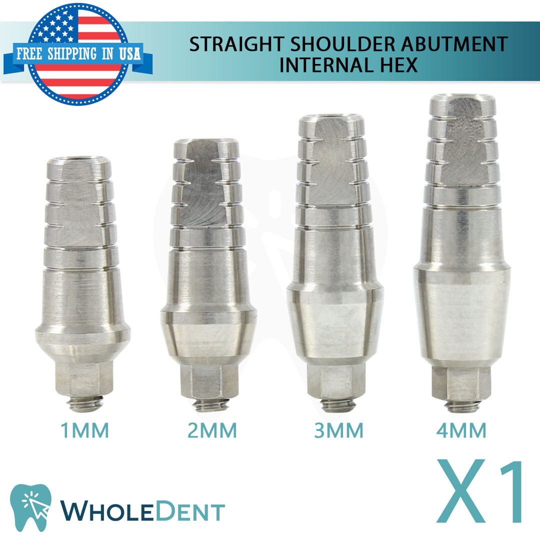 1x Standard Platform Int Hex 2.42mm Straight Shoulder Abutment Dental Ø4.5mm