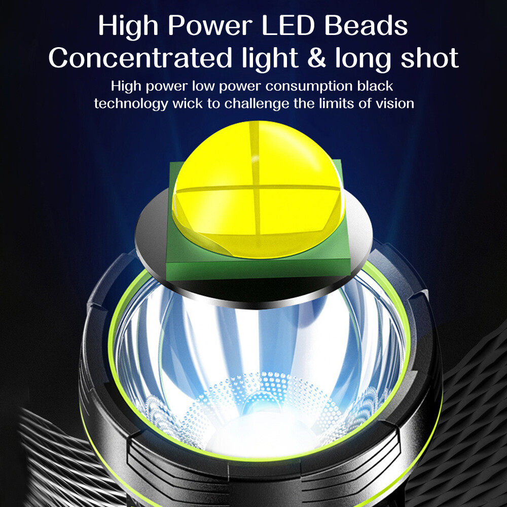 200000 Lumen Super Bright LED Tactical Flashlight Rechargeable LED Work Lights